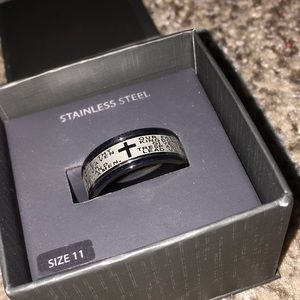 Grey promise ring w/ bible verse